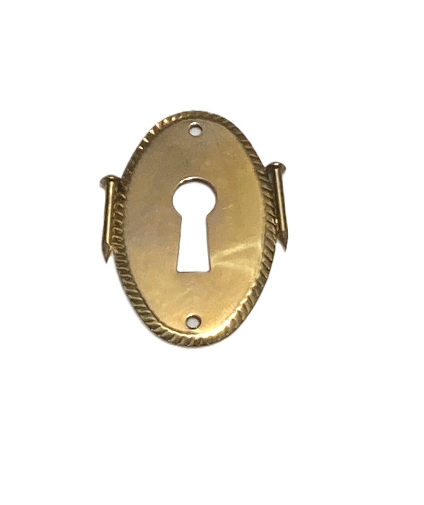 Keyhole Cover Bright Brass With Serated Edges For Drawers Doors