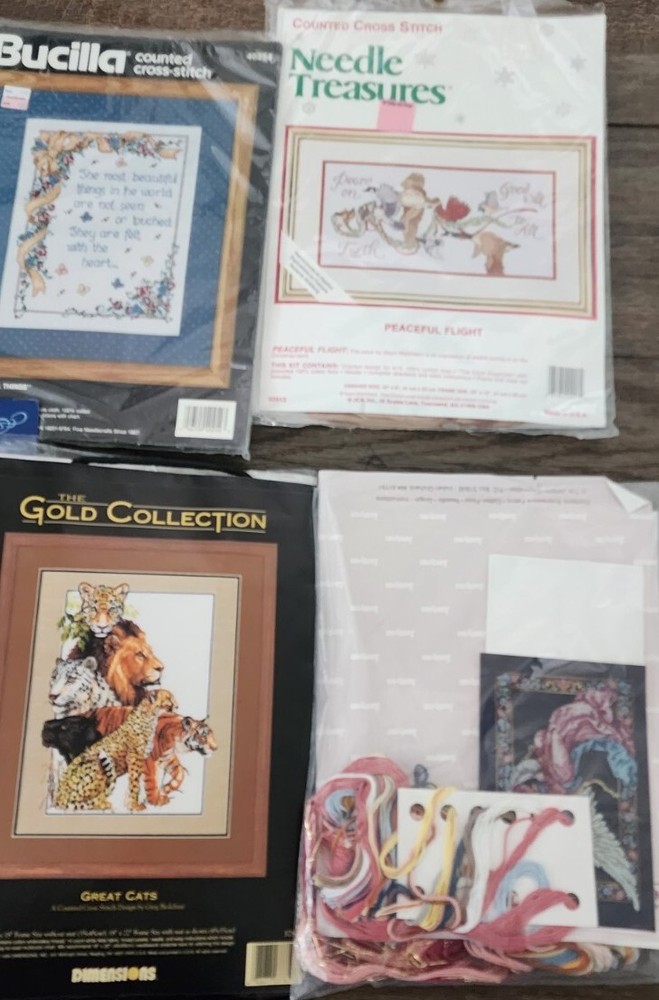 6 Opened Needlepoint Kits Not Sure If Everything Is There
