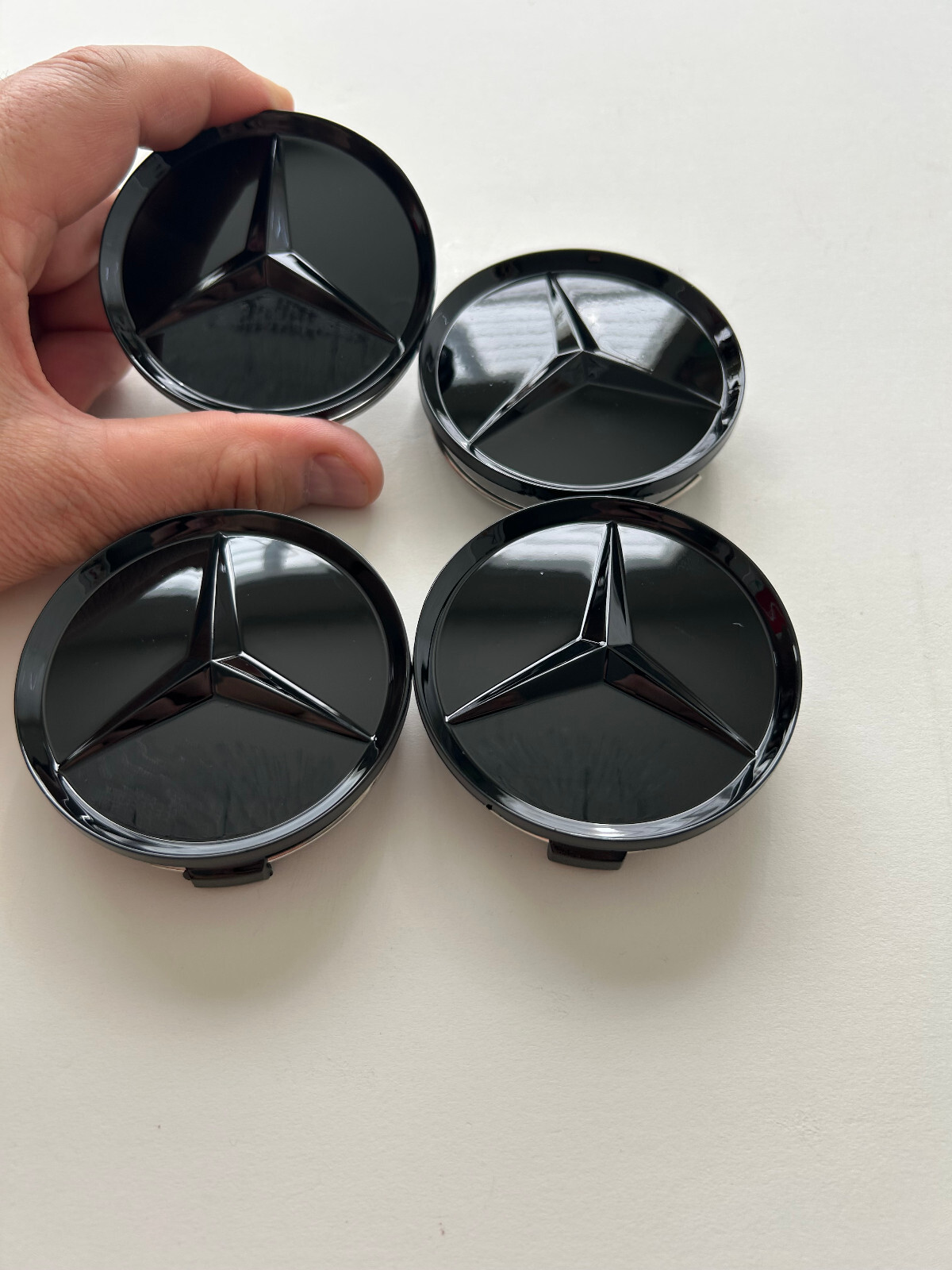 4x Full Black Wheel Center Caps Hub Cover Rim for Mercedes C E CLA GLS ML serie