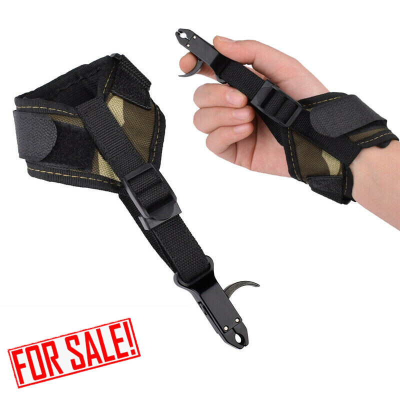 1x  Black Release Aid Compound Bow Archery Shooting Trigger Caliper Wrist Strap
