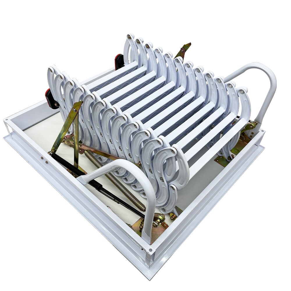 Attic Ceiling Ladder 10ft White Ceiling Mounted Folding Stairs Pull Down Ladder