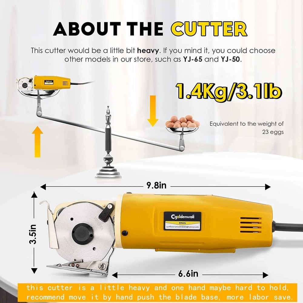 Electric Rotary Fabric Cutter, Multi-Layer Electric Scissors with Cutting