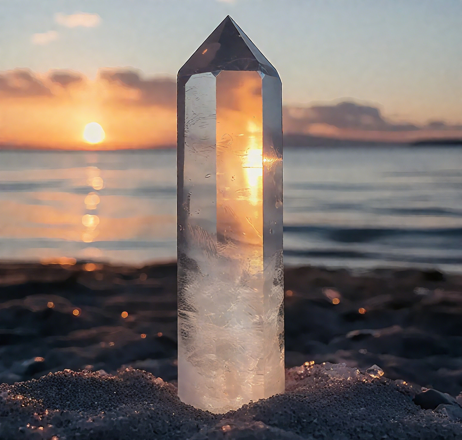 Natural Clear Quartz Tower Point Crystal White Crystal Obelisk Healing Crystal