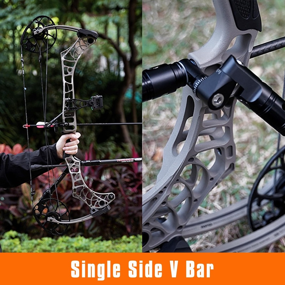LWANO Single Side Adjustable V-Bar Mount Quick Disconnect Bow Rod Stabilizer,...