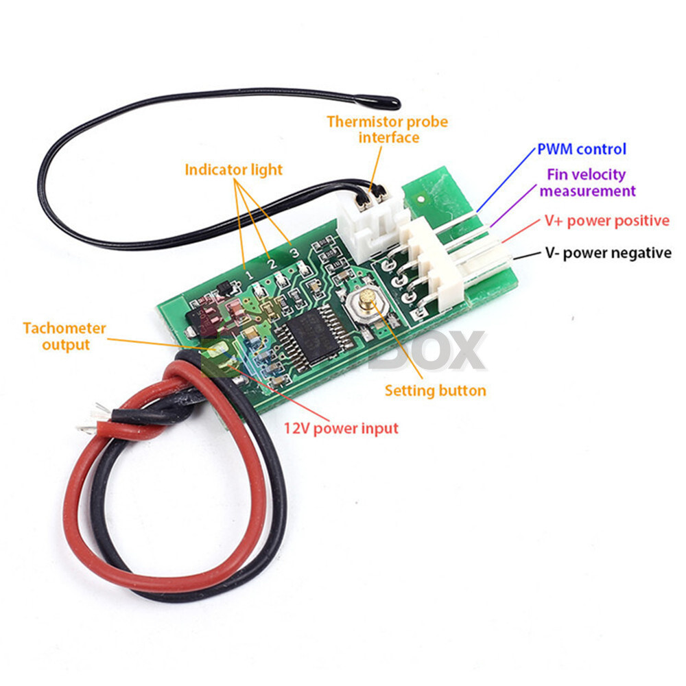 DC 12V 4-Wire PWM Fan Temperature Controller Speed Governor Board Module