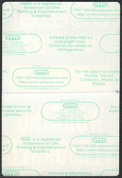 1996-97 Weezer Backstage Pass - Guaranteed 100% Old & Original