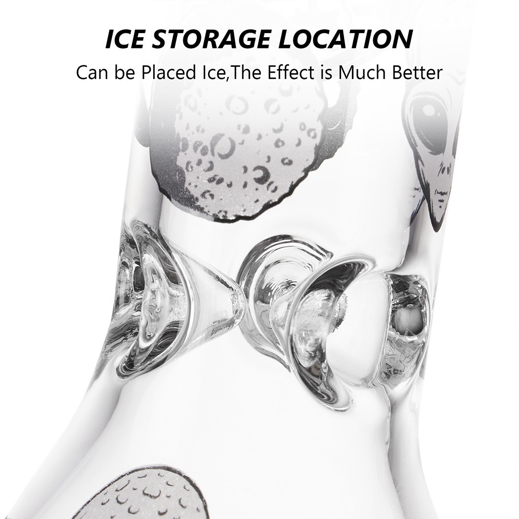 7.8" Aliens Fluorescent Glass Bong Glass Water Pipe Smoking Tobacco Beaker 14MM