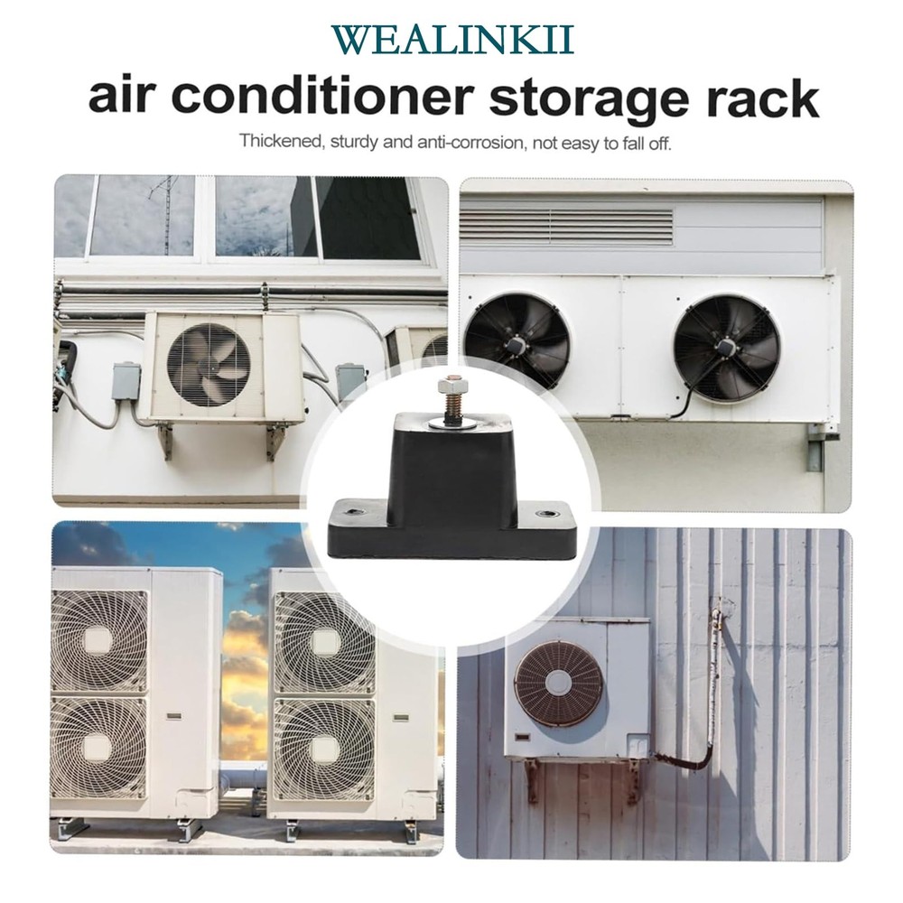 4 Pack -Conditioning Shock Absorption Bracket Mini Split Pads with Base Fixin...