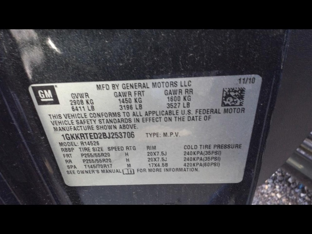 Used Steering Column fits: 2011 Gmc Acadia Floor Shift Grade A