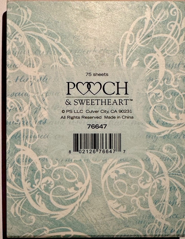 Punch Studio Pooch Sweetheart Silver Foil Mini Note Pad | Seashells | 76647
