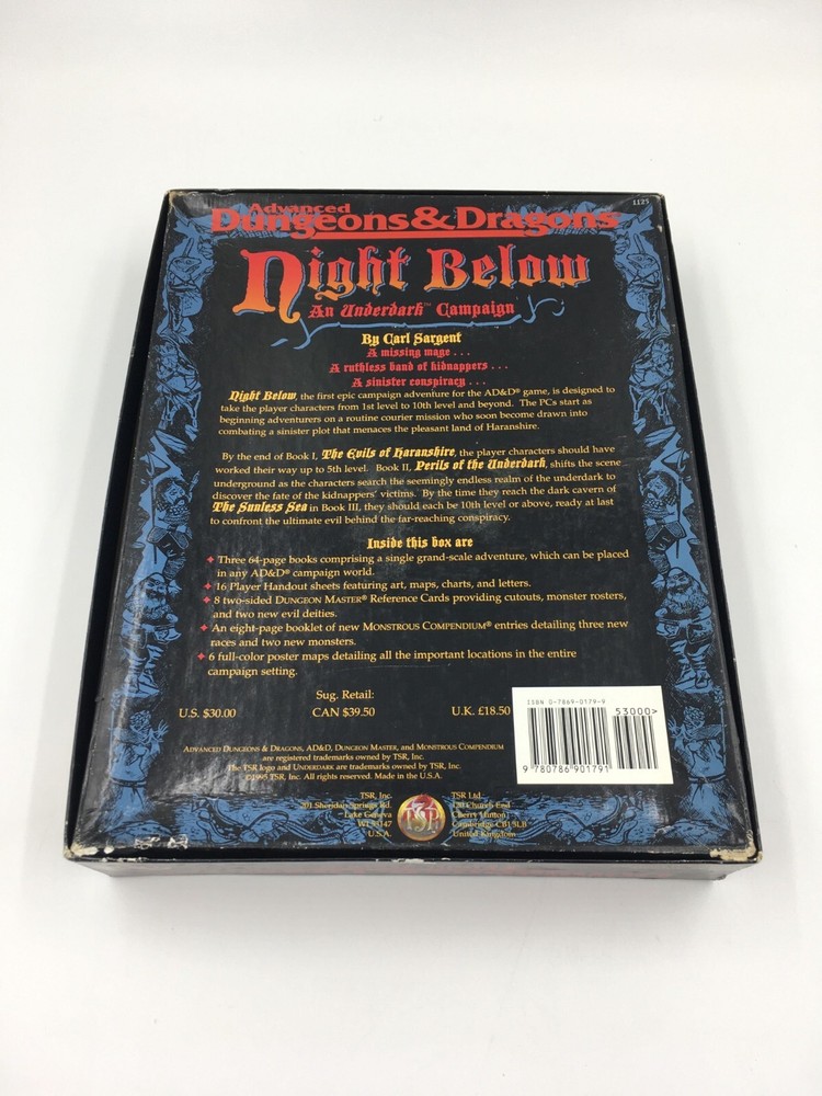 Advanced Dungeons & Dragons:Night Below An Underdark Campaign - Read Description