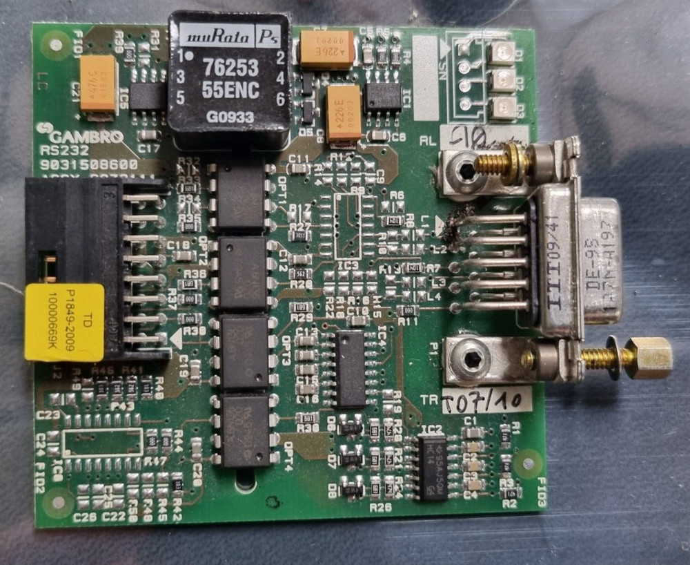 GAMBRO RS232 6972111 INTERFACE BOARD (IN8S1B1)