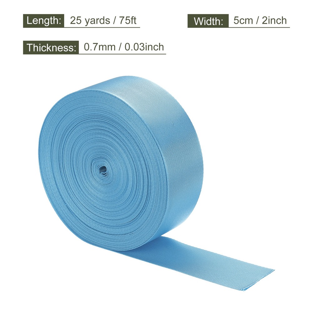 Flat Nylon Webbing Strap 2 Inch 25 Yards Lake Blue for Backpack