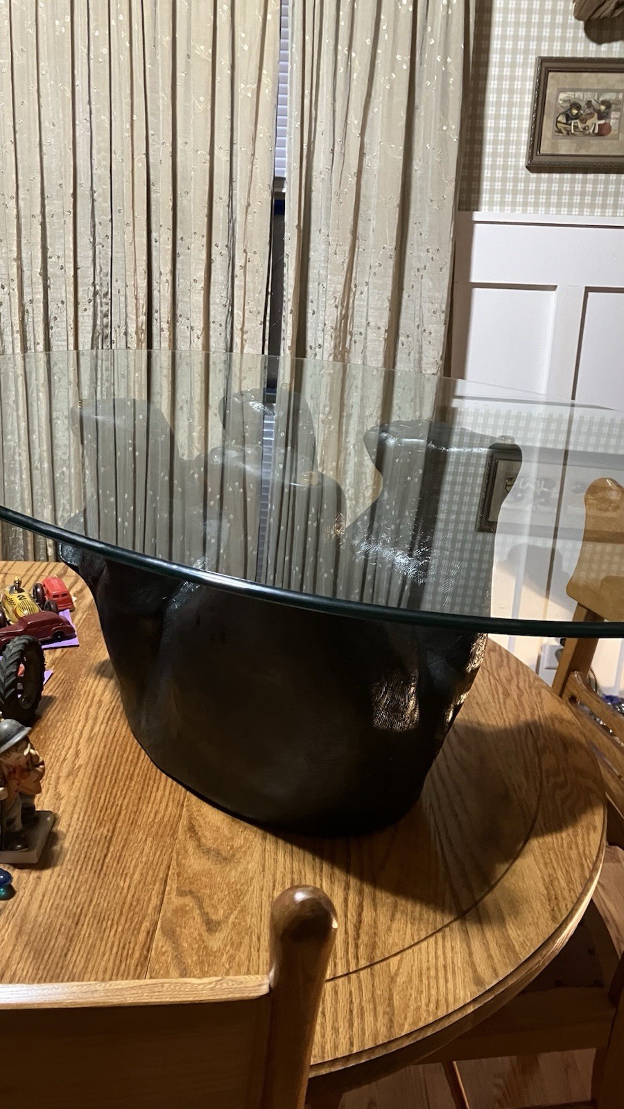 Vintage 1970 black bear table unique