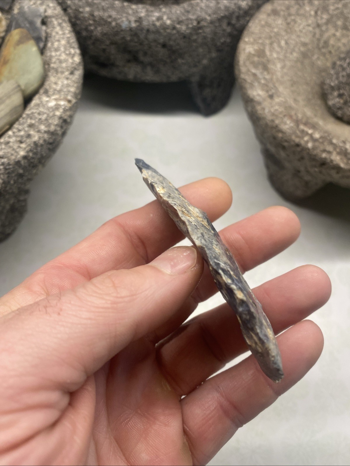 MLC s8257 3 7/8” Coshocton Archaic Cobbs Knife Arrowhead Ohio Stone Artifact