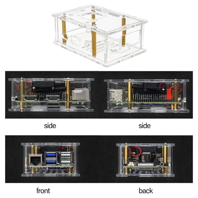 Acrylic Shell Box High Transparent For PI 4A Featuring Easy Installation