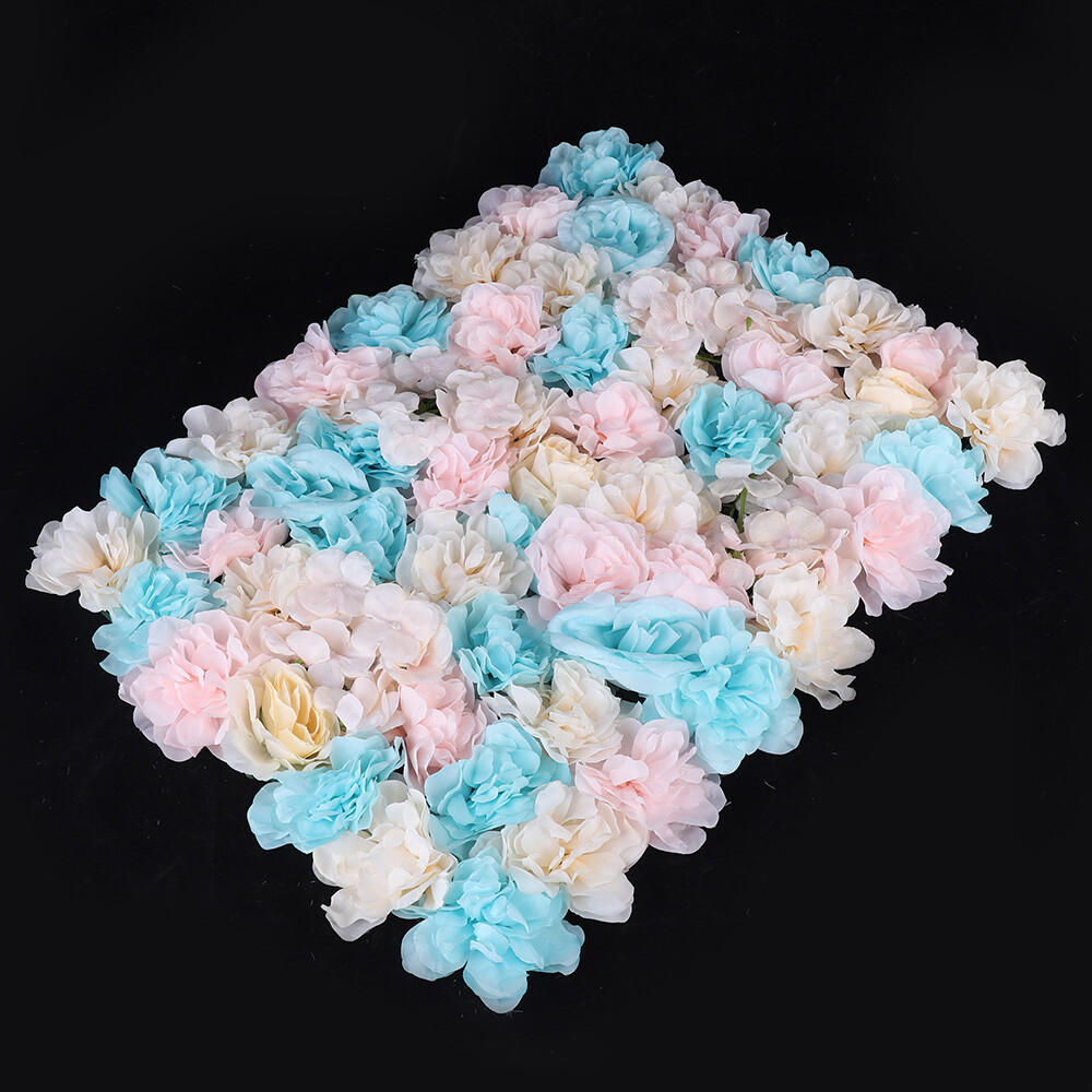 12PCS Artificial Flower Wall Panel White Hydrangea Rose Wedding Backdrop Decor.