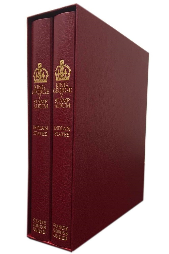 Stanley Gibbons King George V Indian States Stamp 2 Album Set 1915-1936 Slipcase