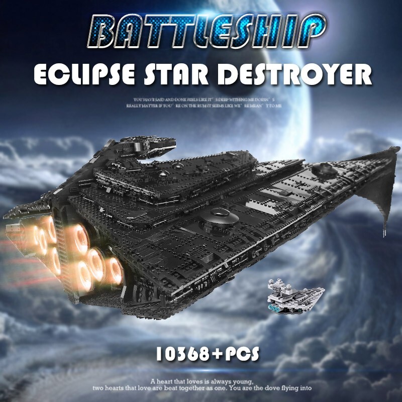 Mould King 21004 Starship Destroyer Eclipse-Class Dreadnought Spaceship Kit UCS