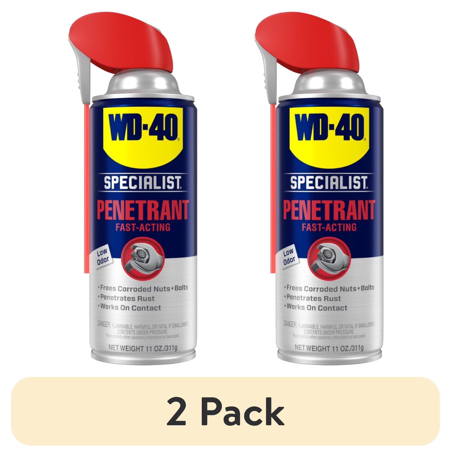 (2 pack) WD-40 Specialist Fast-Acting Penetrant Spray, 11 oz