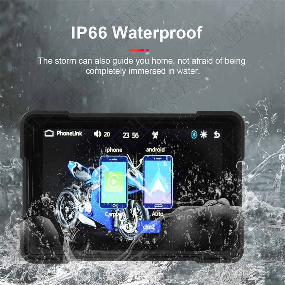 5" Waterproof HD Motorcycle Smart Screen Support Wireless Carplay & Android Auto
