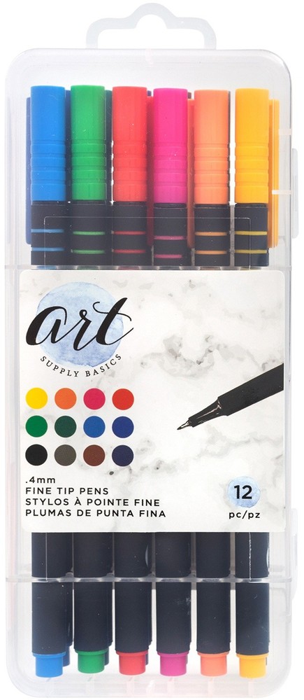 Art Supply Basics Fine Tip Pens 12/Pkg-
