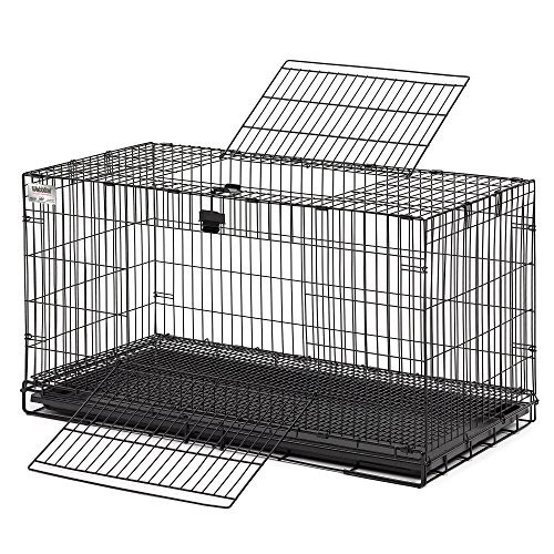 Medium Rabbit Cage with Grid Mesh Floor, Removable Tray, Easy Access Doors, Rust