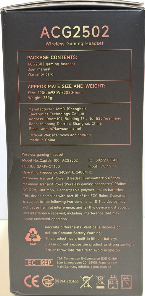 AOC Wireless Gaming Headset Compatible With PS5/4, Switch, PC, Bluetooth 5.4