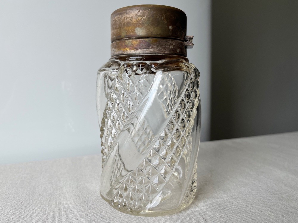 Imperial RUSSIAN SOLID SILVER and glass tea jar 84 mark