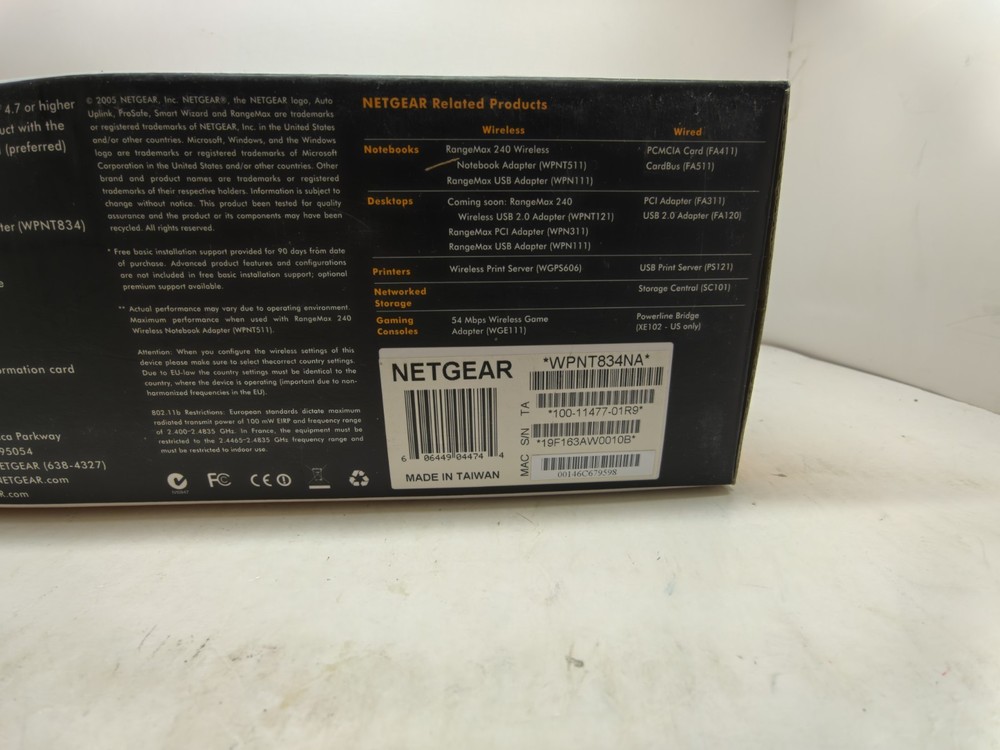 Netgear WPNT834NA RangeMax 240 Wireless Router