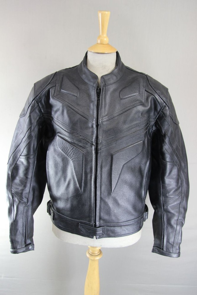 CLASSIC BLACK LEATHER BIKER JACKET 40 INCH CHEST/MEDIUM