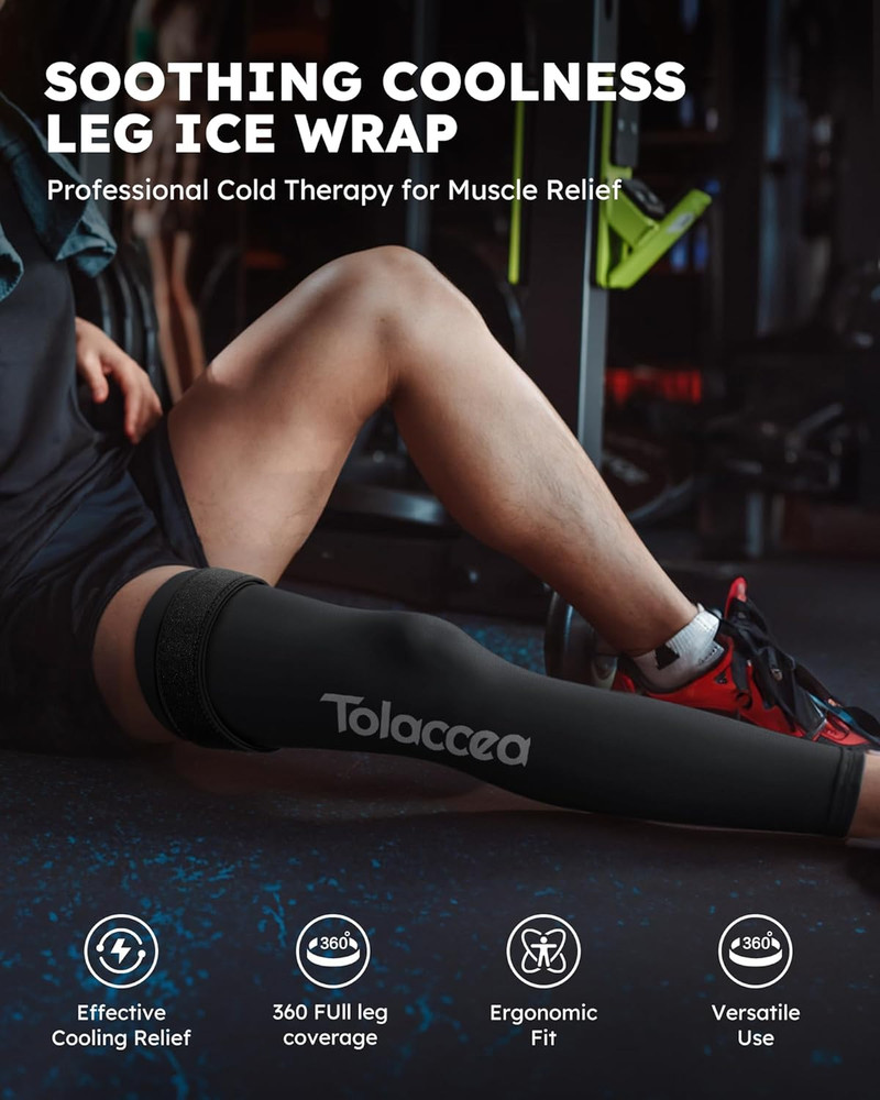 Full Leg Ice Pack Wrap with 360° Coverage with Strap for Muscle Recovery After E