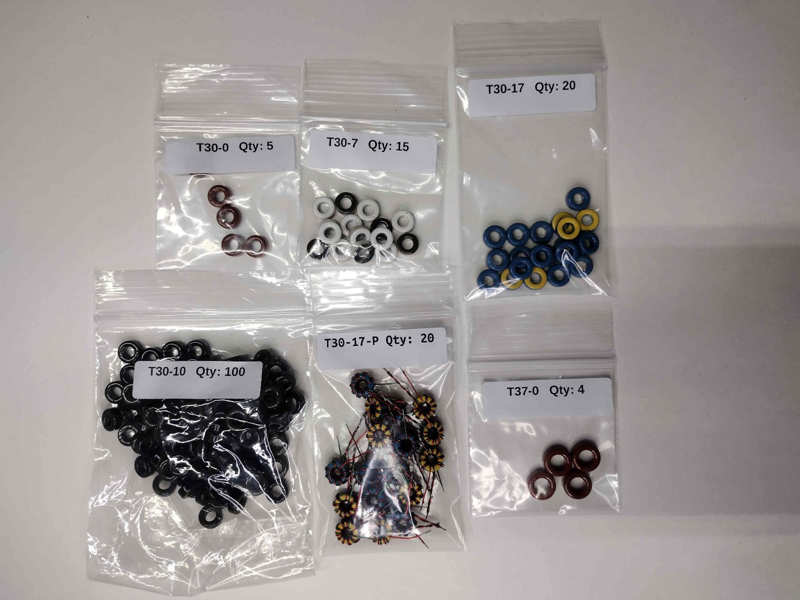 RF Toroid Assortment MicroMetals Fair-Rite 28 Values 492pcs Total