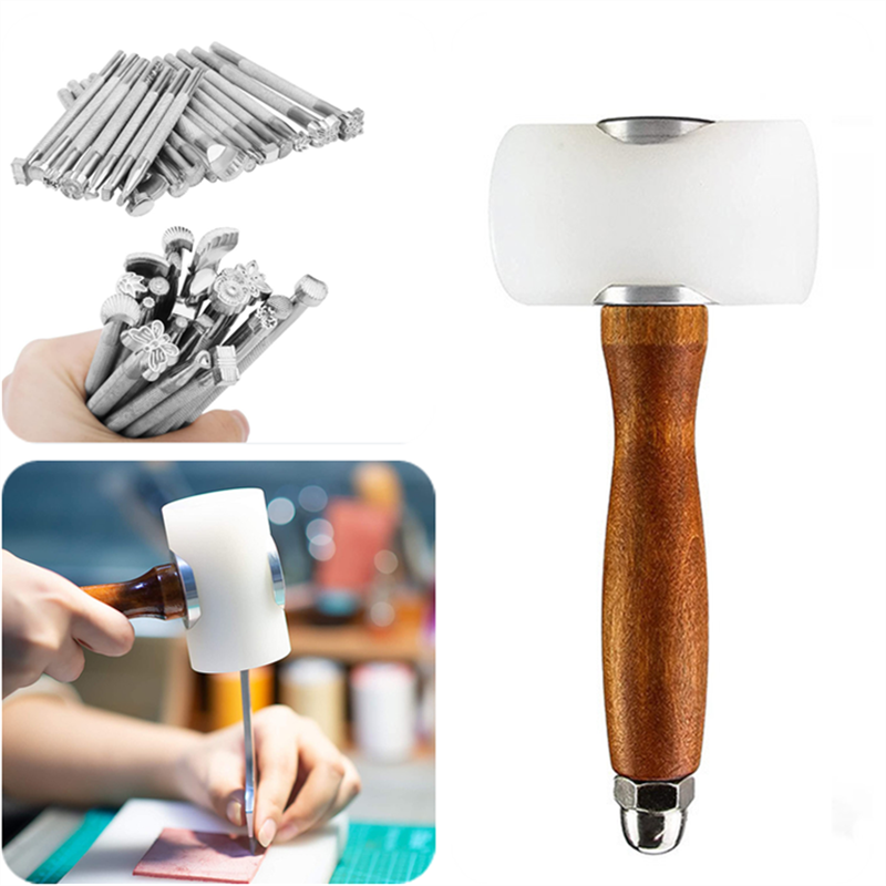 20PCS Different Special Shape Leather Stamp Set with Nylon Hammer for Working