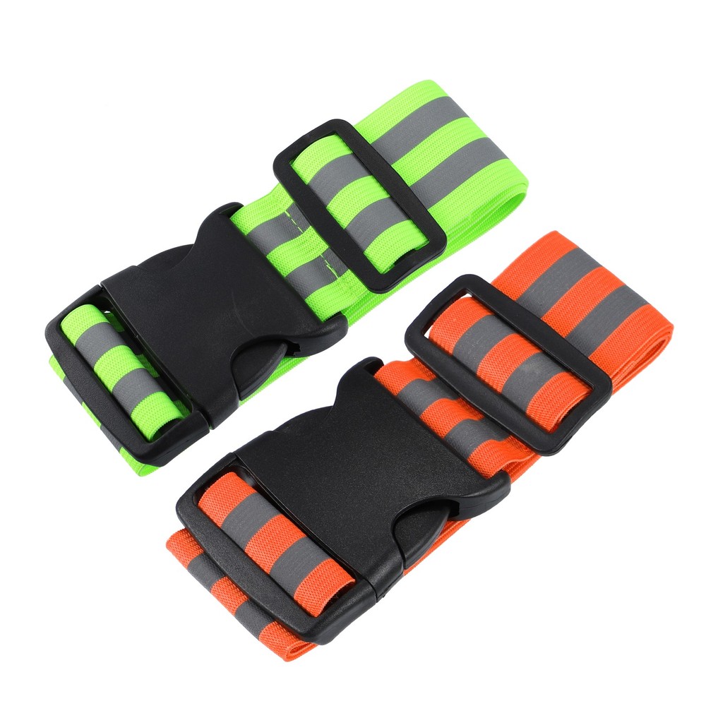 2pcs Reflective Belt Reflective Running Equipment Green Orange