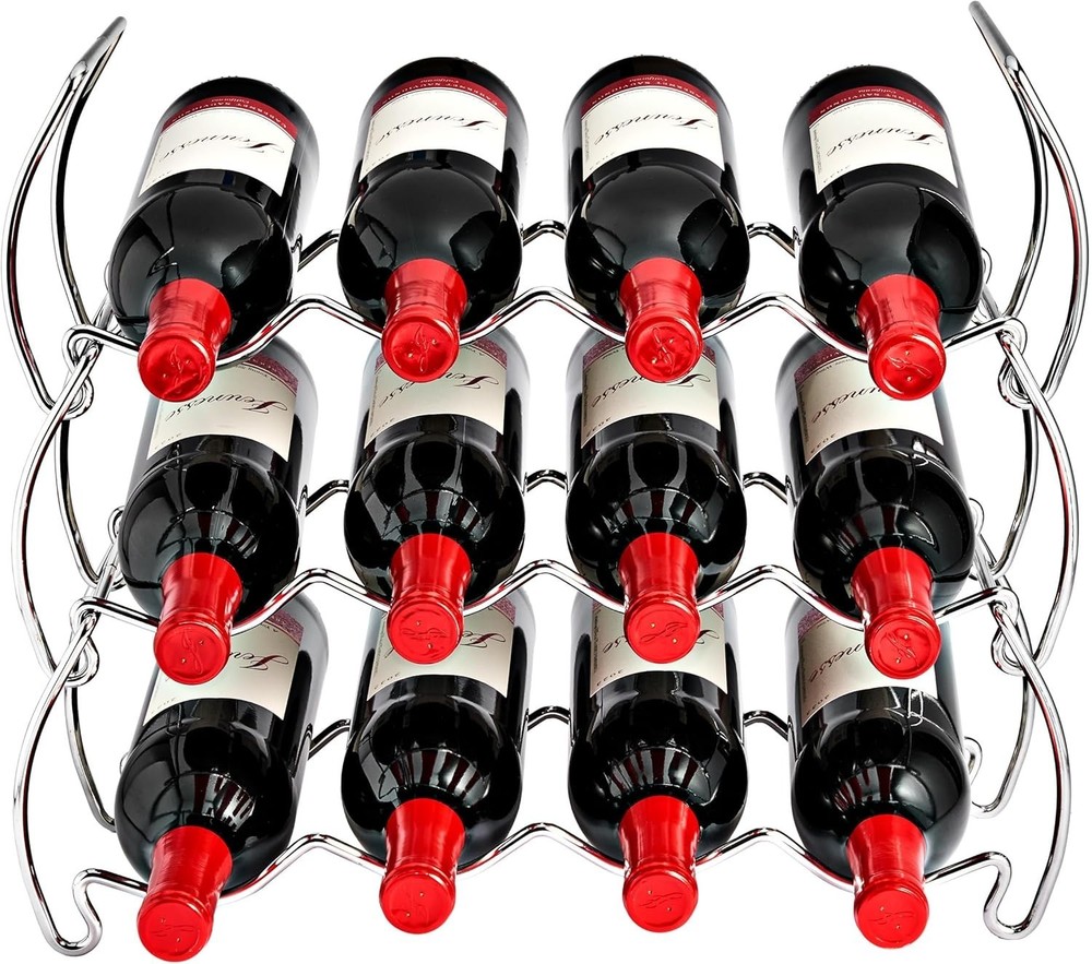Metal Wine Racks Countertop - 3 Tier Stackable Wine Rack - Bottle Rack Holds ...