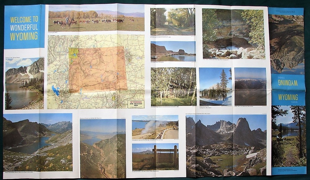 WYOMING 1966 State Highway Commission Map