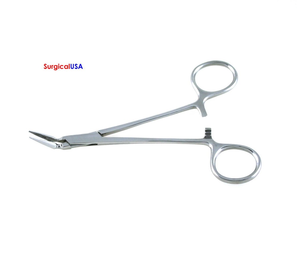 William Stieglitz Splinter Fragment Forceps 5.25" Angled 45° Serrated Point Tips