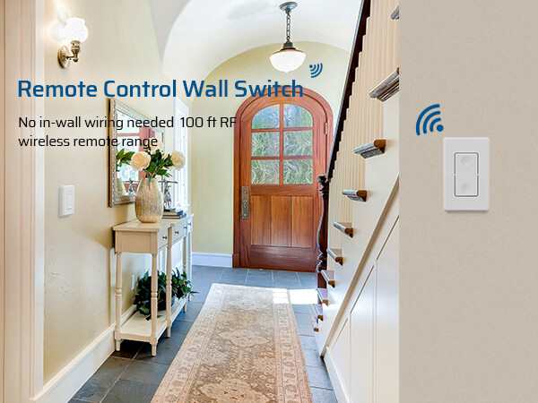 DEWENWILS Wireless Light Switch and Receiver Kit Remote Control Wall Switch 100F