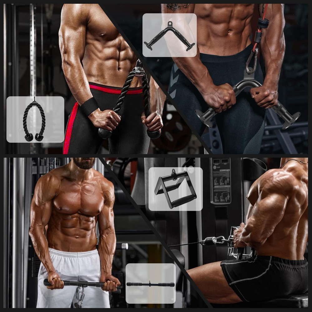 LAT Pulldown Attachments, Cable Machine Attachment Gym Accessories, Cable Att...