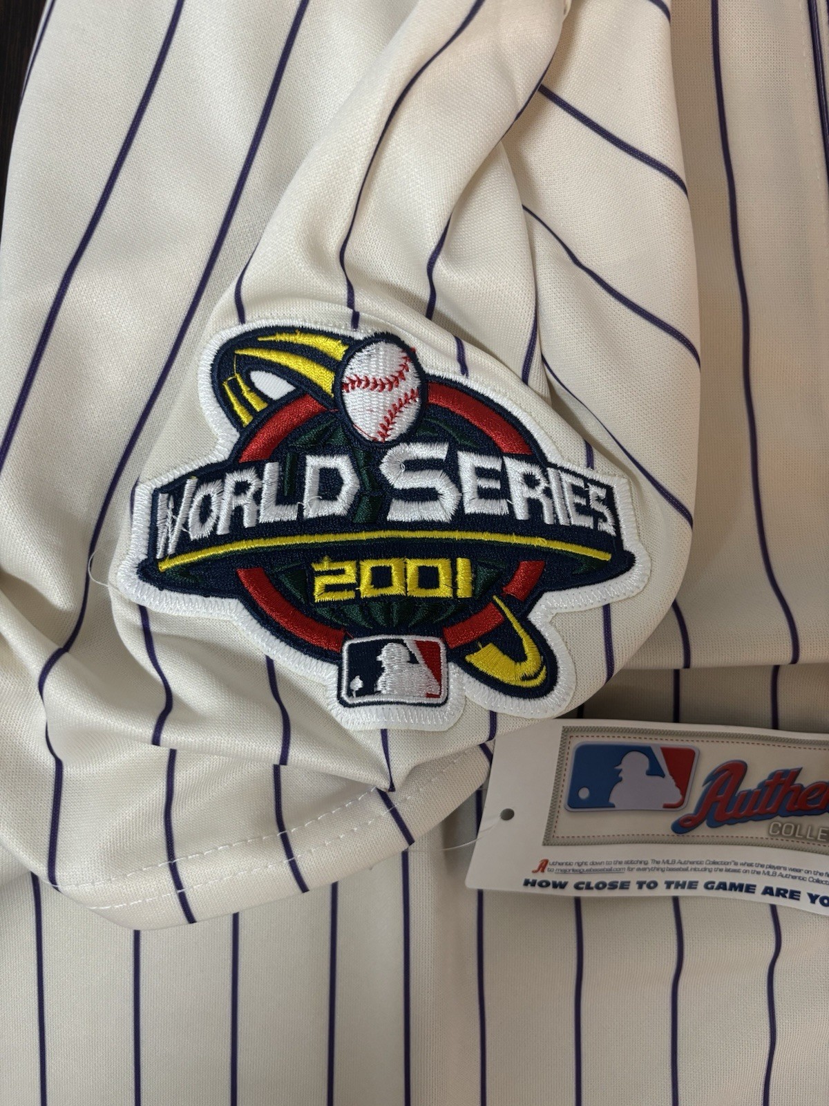 SALE Retro Randy Johnson 2001 Arizona Diamondbacks Men's World Series Jersey