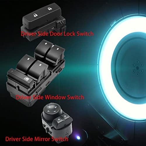 Driver Side Power Window, Door Lock & Mirror Switch 3pcs Switch with Tool