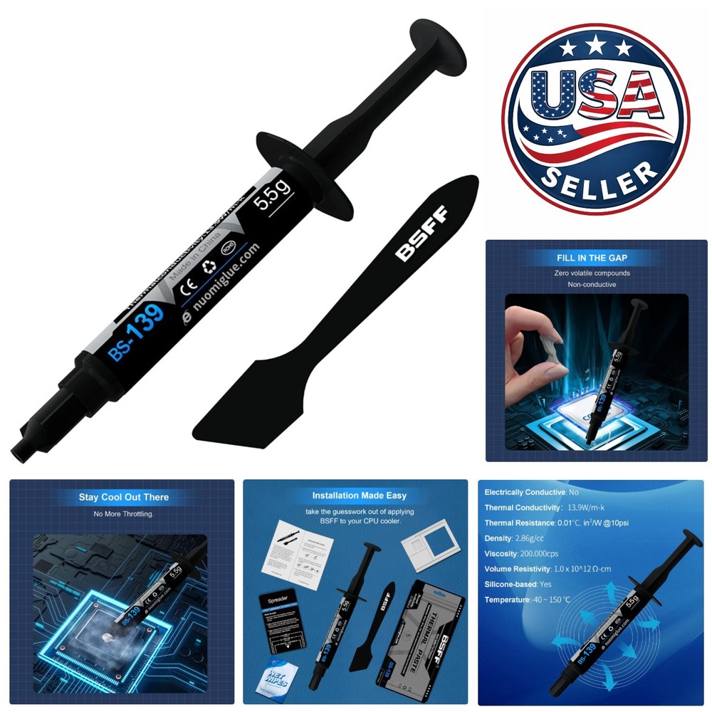 Durable 5.5g Thermal Paste - Carbon-Based Easy Apply Solution for All Coolers