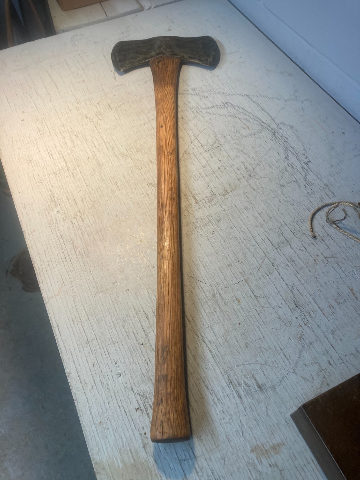 Antique True Temper Flint Edge Kelly Works Double Blade Axe 3.2 Head 34" Overall