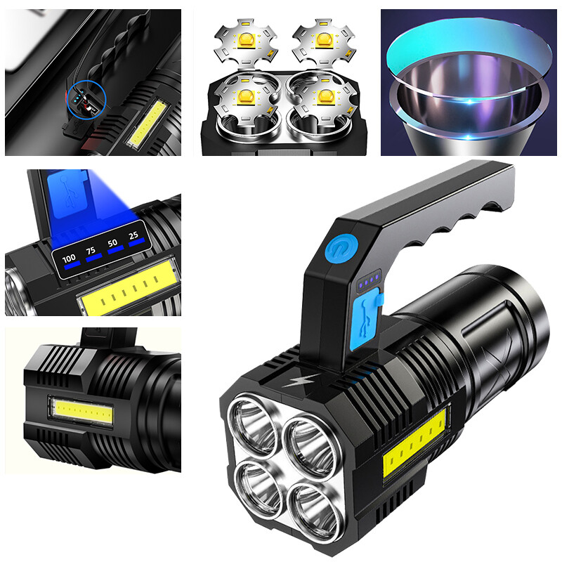 350000000 Lumen Super Bright LED Tactical Flashlight Rechargeable LED Work Light