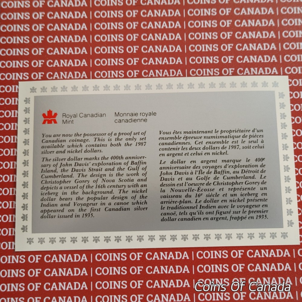 1987 Canada Proof Set w/ Special Edition John Davis Silver Dollar #coinsofcanada