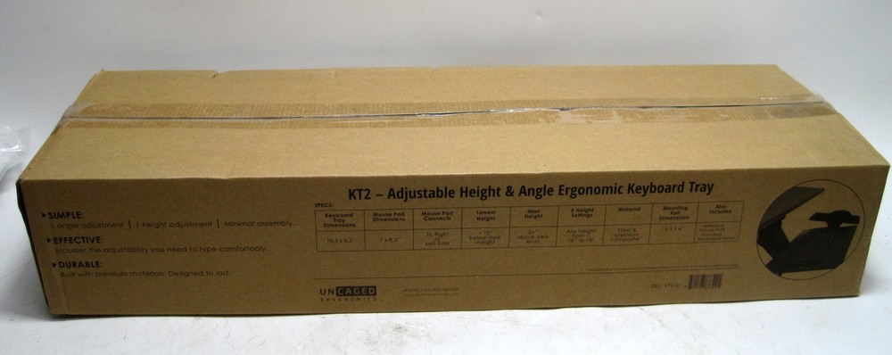 KT2 Sit Stand Keyboard Tray Adjustable Ergonomic Adjustable Stand Riser NEW!