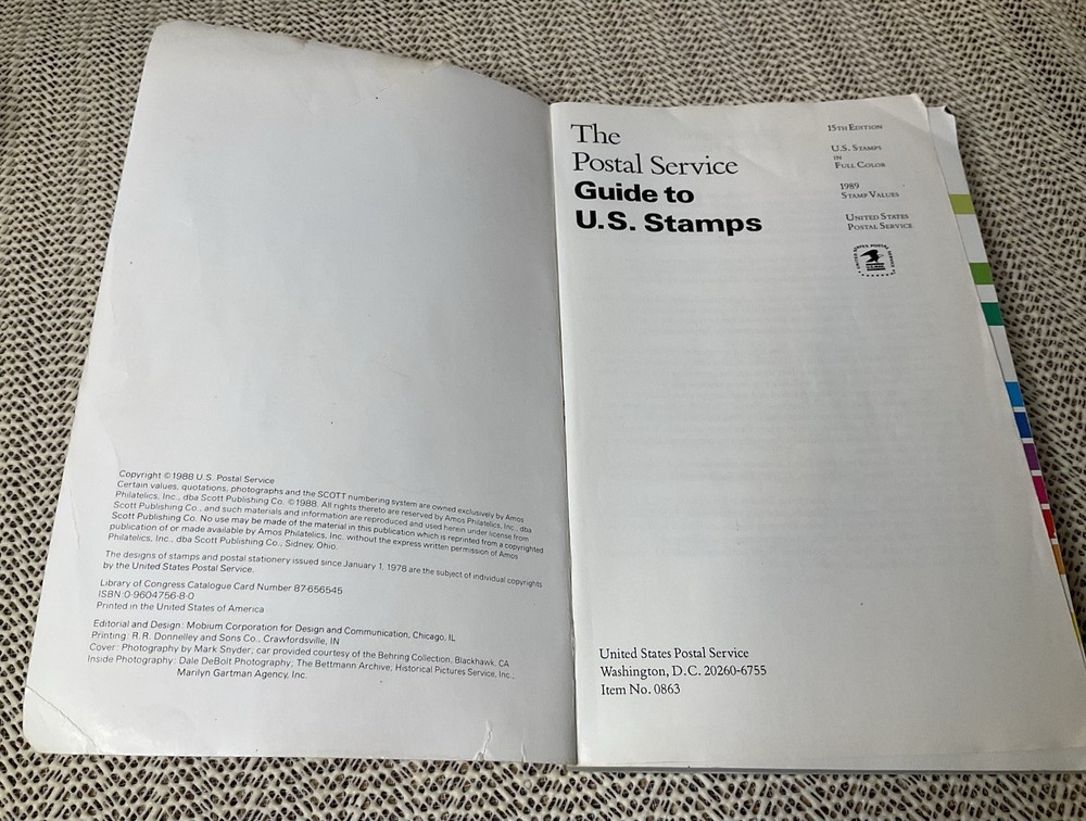 The Postal Service Guide to U.S. Stamps 15th Edition (1988) Fair Condition