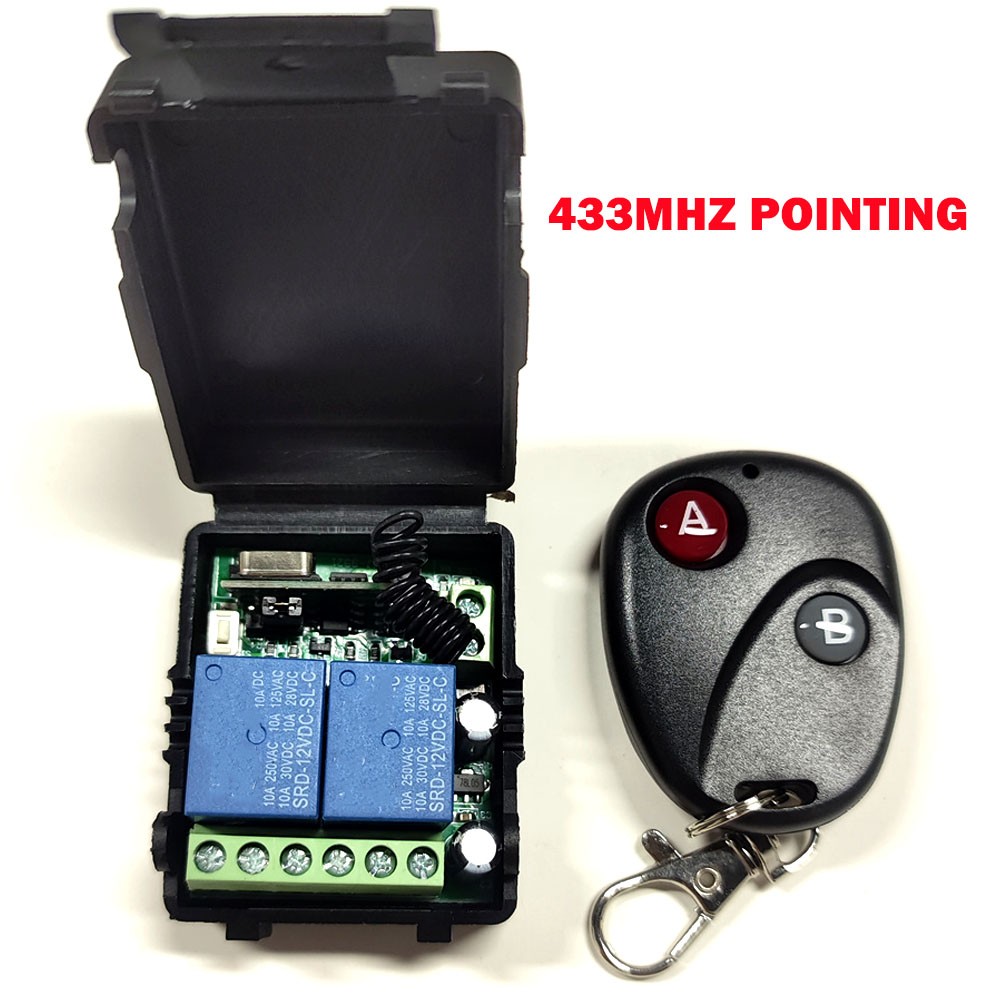12VDC 2CH Relay Receiver Wireless Remote Control Switch Module RF Transmitter