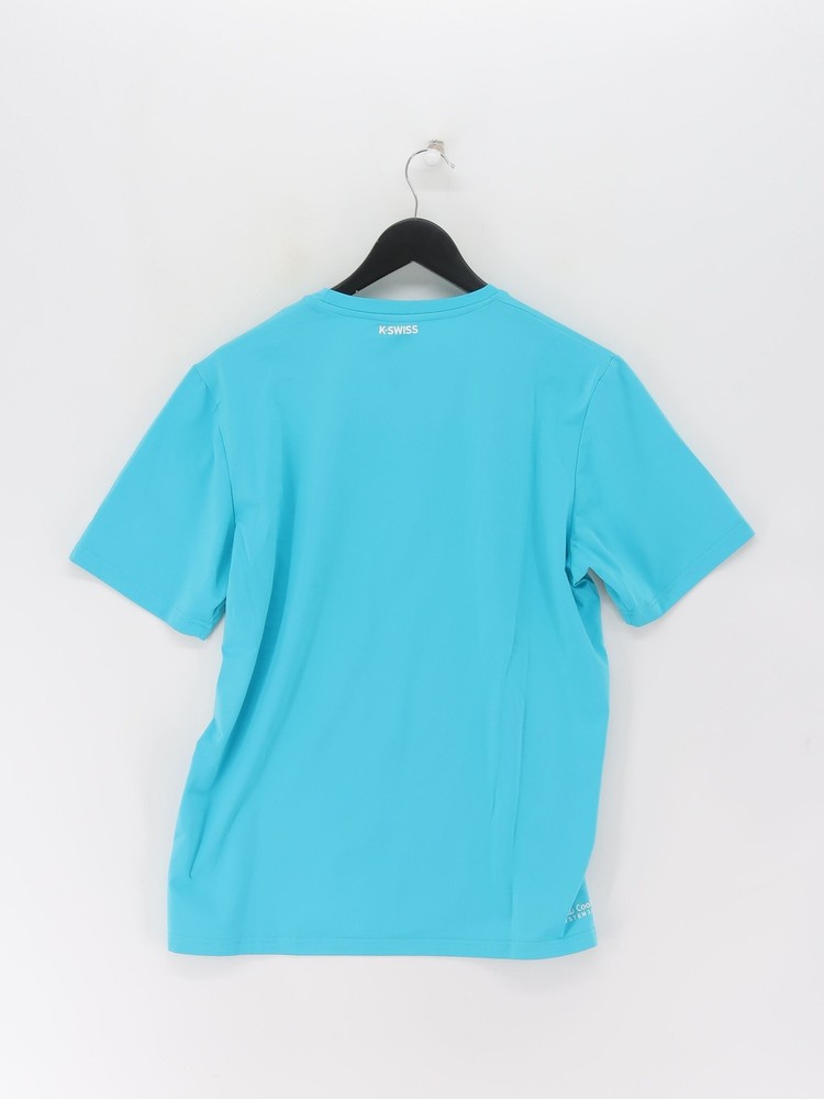 K-Swiss Men's T-Shirt M Blue Polyester with Elastane Round Neck Basic